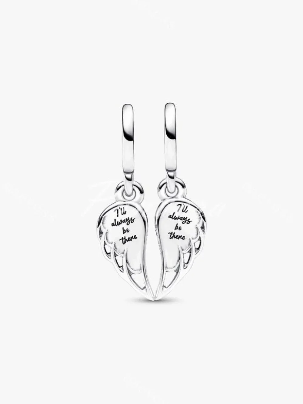Sparkling Splitable Angel Wings Dangle Charm